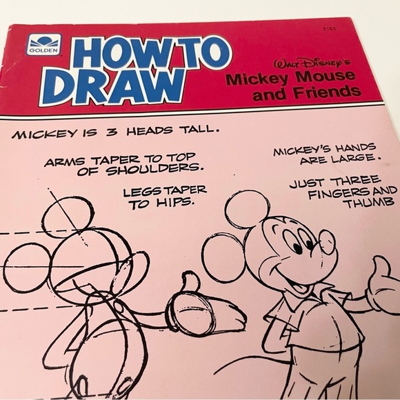How to Draw Mickey Mouse and Friends Book Disney Golden Book - Picture 2 of 14
